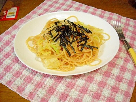 鍋一つで　濃くの！　辛子明太子スパゲッティ